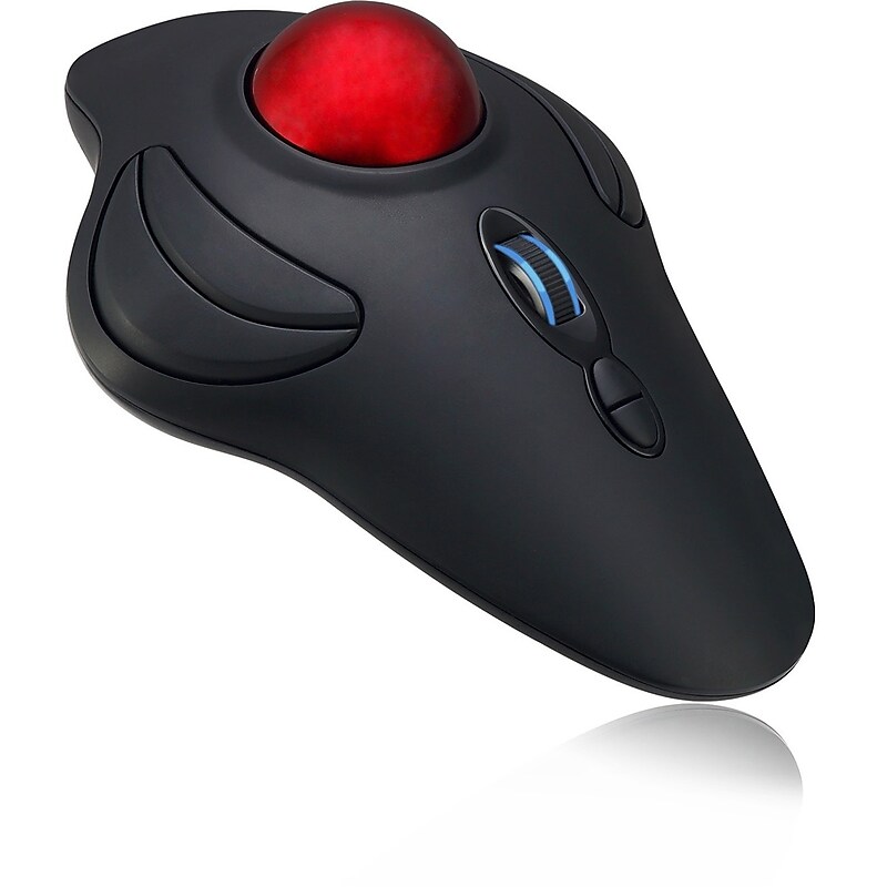 Adesso iMouse T40 Wireless Ergonomic Ambidextrous Optical Mouse, Red/Black image 1