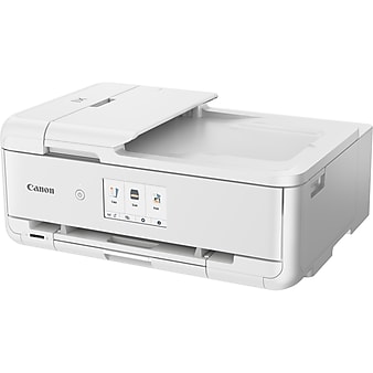 Canon PIXMA TS TS9521C USB, Wireless, Network Ready Color All-In-One Inkjet Printer, White (2988C022)