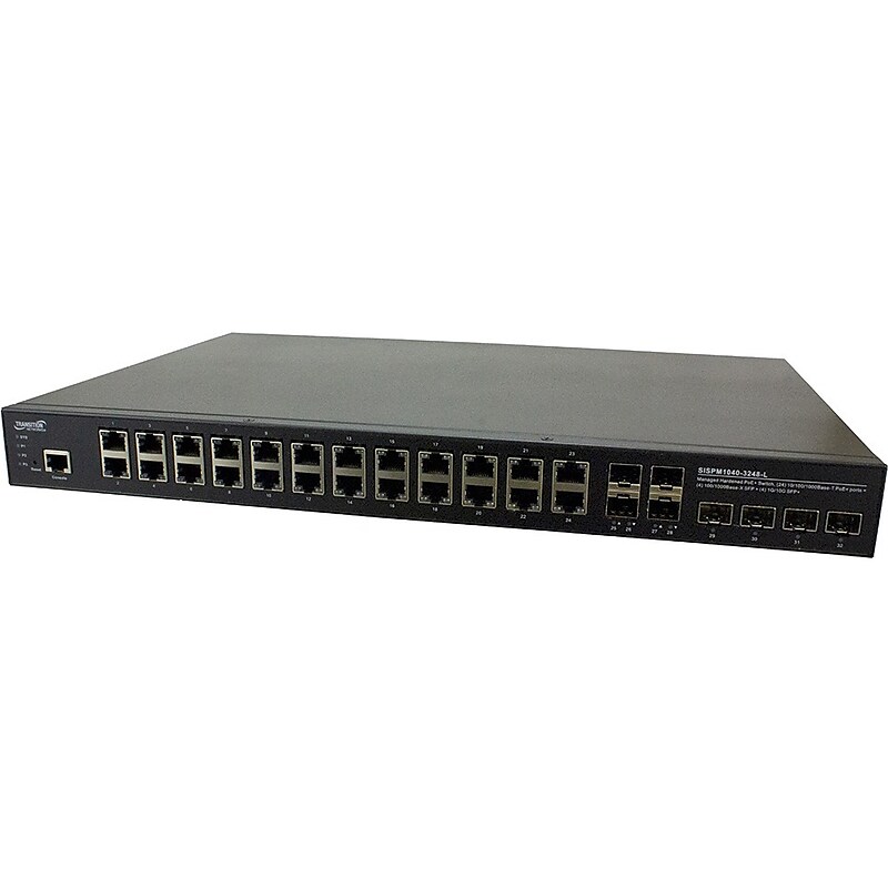 Transition Networks 24-Port Gigabit Ethernet Managed Switch, Up to 10 Gbps (SISPM1040-3248-L) image 1