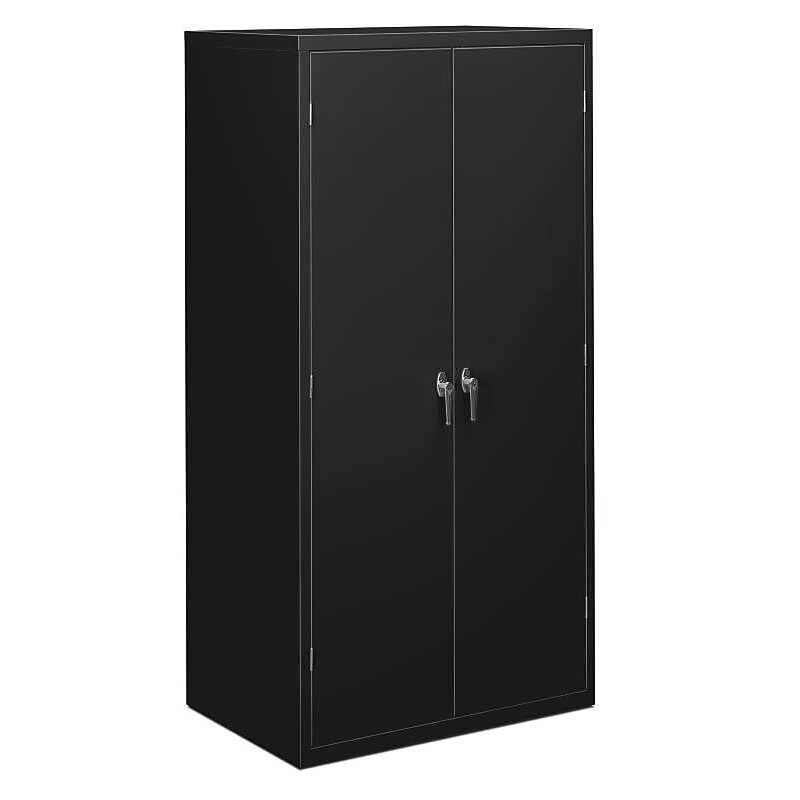 HON Brigade 72" Storage Cabinet, 5 Adjustable Shelves, Black (PHS-61) image 1