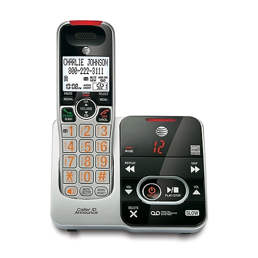 AT&T CRL32102 DECT 6.0 Cordless Telephone, Silver/Black (CRL32102) Staples