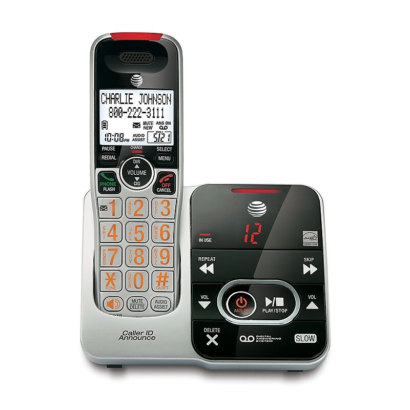 AT&T CRL32102 DECT 6.0 Cordless Telephone, Silver/Black (CRL32102) image 1