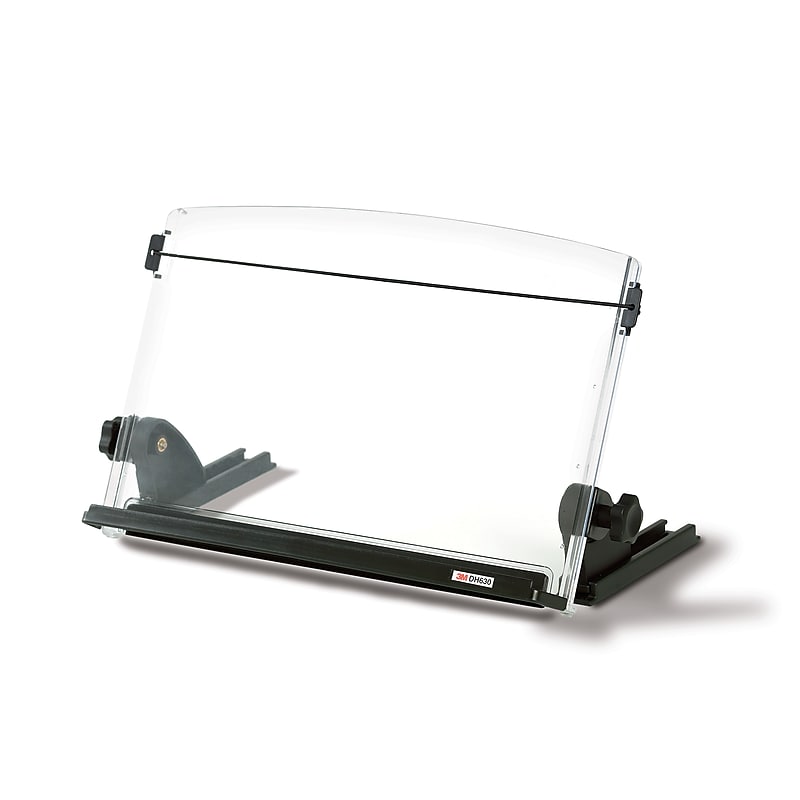 3M® Plastic Document Stand with Lip & Guide Bar, Black/Clear (DH630) image 1