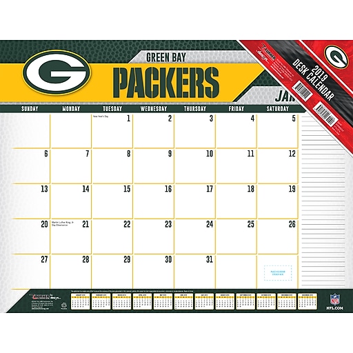 2019 Turner 22" x 17" Green Bay Packers, Desk Calendar (19998061537) at