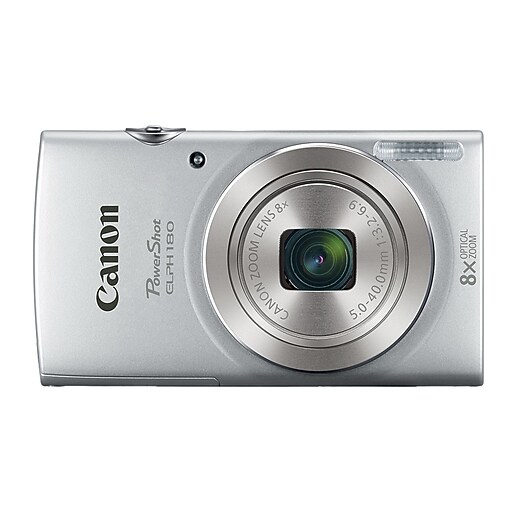 Canon PowerShot ELPH 180 20MP Digital Camera, 8x, 5 to 40 mm, Silver at