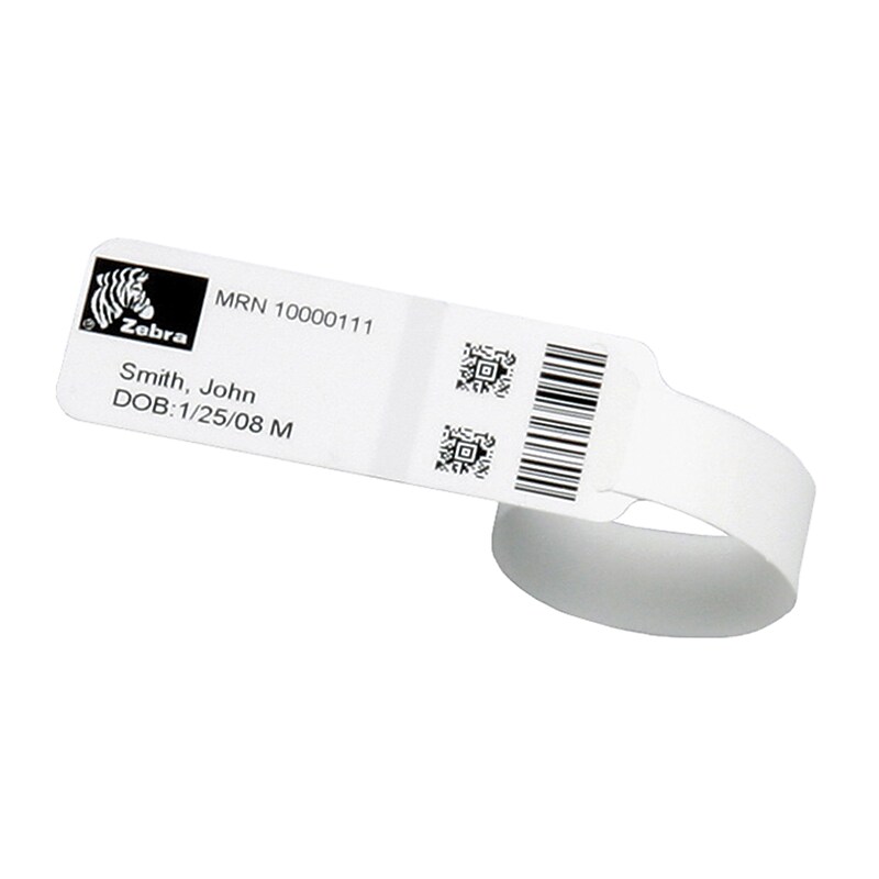 Zebra 10031289K White Wristband for HC100 Printer image 1