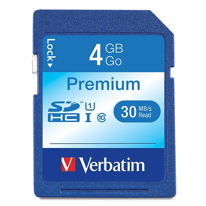 Verbatim 4GB SDHC Memory Card, Class 10 (VTM96171) | Staples