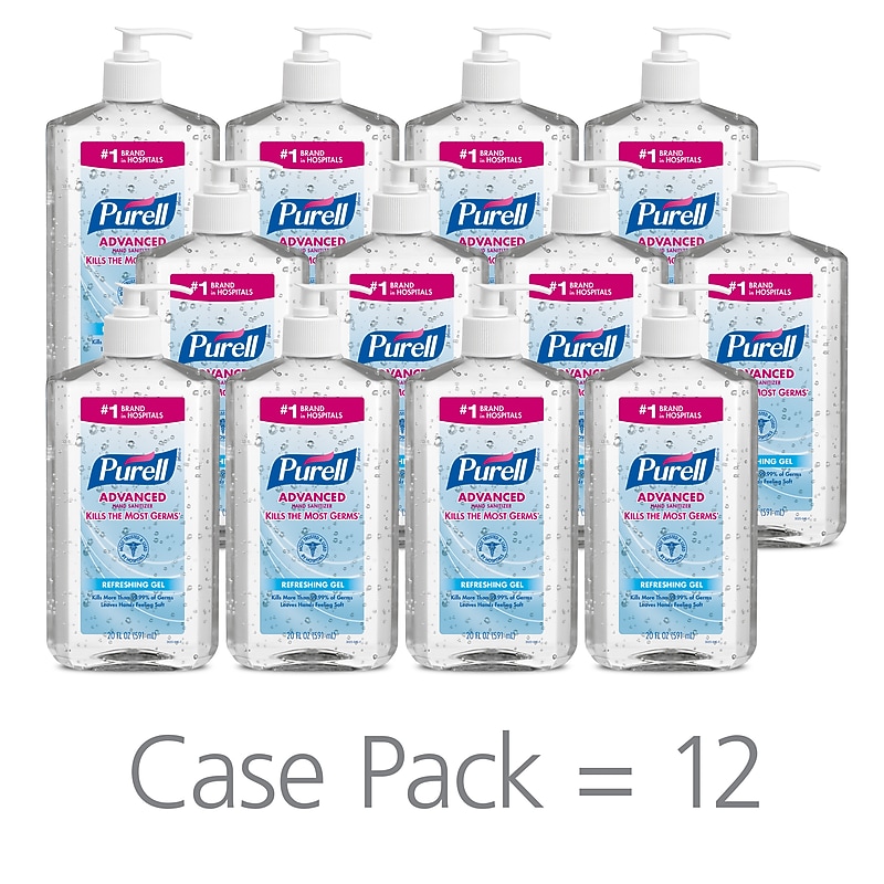 PURELL Advanced 70% Alcohol Gel Hand Sanitizer, Clean Scent, 20 oz., 12/Carton (3023-12) image 1