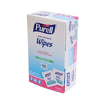 PURELL Hand Sanitizing Wipes, 100 Wipes/Box (9022-10)