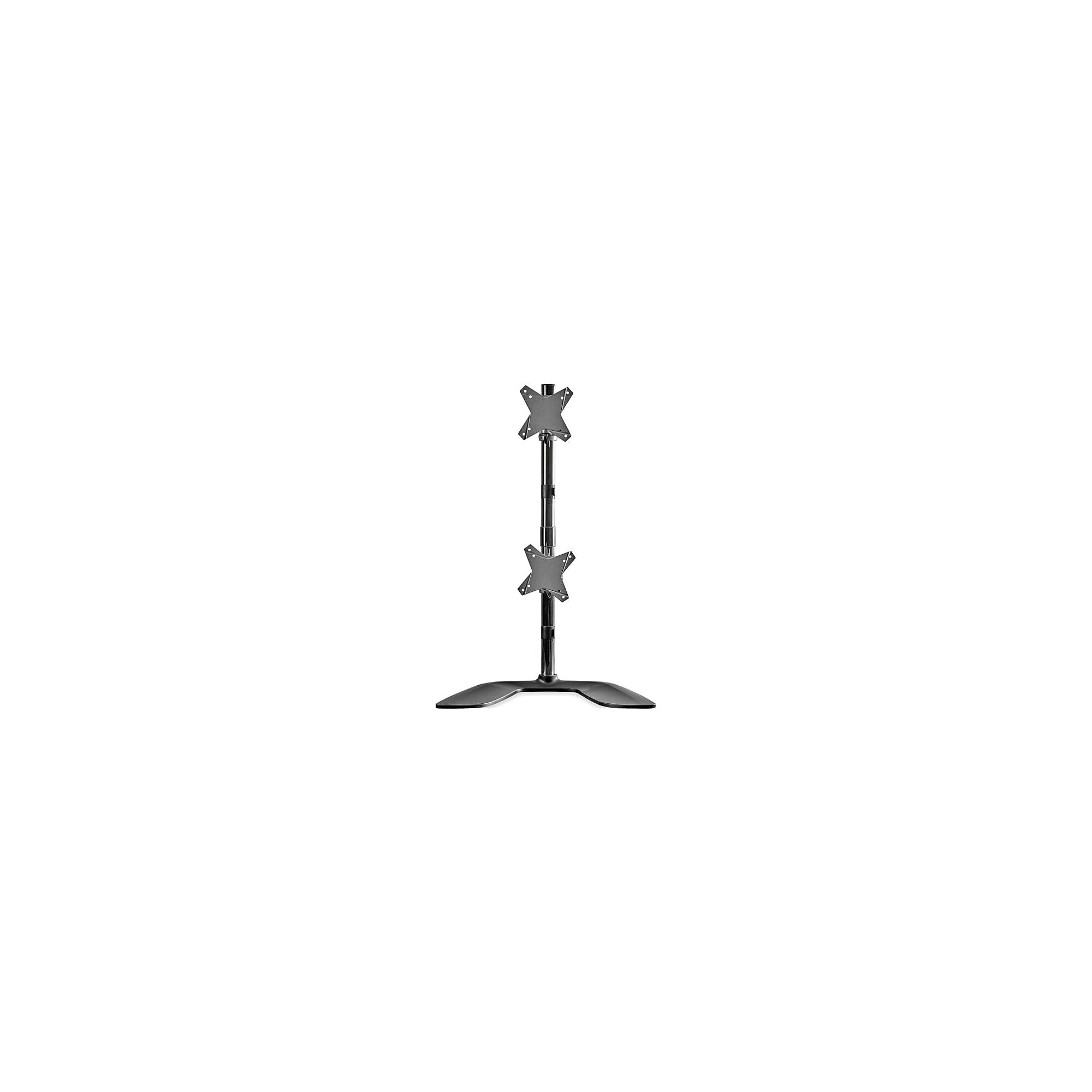 StarTech Vertical Dual Monitor Stand, Aluminum Adjustable, Up to 27″, Black/Silver (ARMDUOVS) Simolary simolary.com