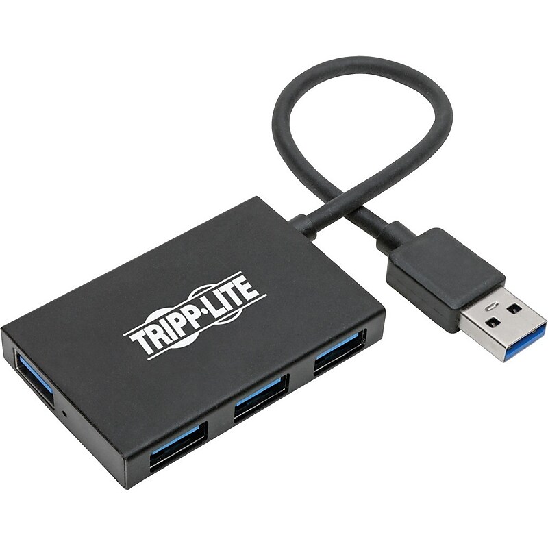 Tripp Lite USB 3.0 SuperSpeed Slim Hub, 5 Gbps, 4 USB-A Ports, Portable, Aluminum (U360-004-4A-AL) image 1