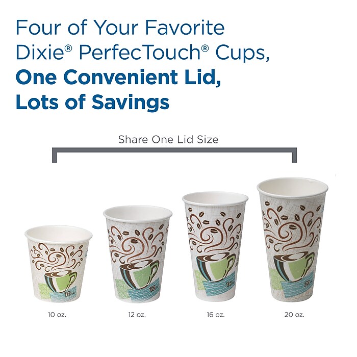 Dixie PerfecTouch Insulated Paper Hot Cups, 16 oz., Coffee