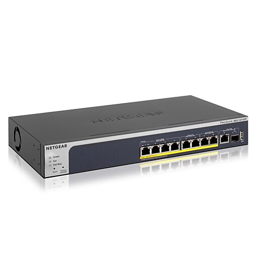 NETGEAR MS510TXPP 10-Port Multi-Gigabit/10G LAN PoE Switch Smart Managed Pro mit 8x PoE+ 180W, 1x 10G-SFP+, Desktop- oder Rack-Montage