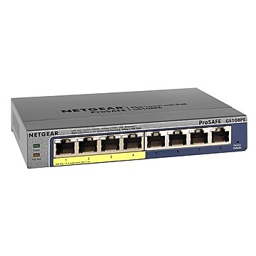 NETGEAR 8-Port Gigabit Smart Managed Plus Switch, 53w 4xPoE (GS108PE-300NAS)