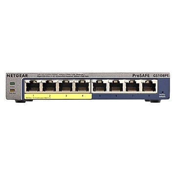 NETGEAR 8-Port Gigabit Smart Managed Plus Switch, 53w 4xPoE (GS108PE-300NAS)