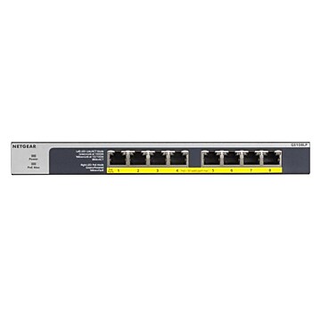 NETGEAR 8-Port PoE/PoE+ Gigabit Ethernet Unmanaged Switch, 60W PoE (GS108LP)
