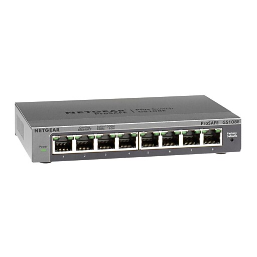 NETGEAR ProSAFE GS108E 8Port Gigabit Unmanaged Plus Switch at Staples