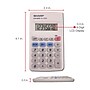 Sharp Elsi Mate EL-233SB 8-Digit Pocket Calculator, White~#|#~m007201898_sc7