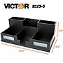 Victor Technology 6 Compartment Wood Storage with Smart Phone Holder, Black (9525-5)~#|#~m007201928_sc7