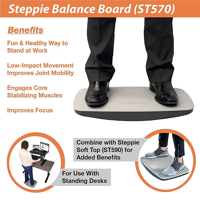 Victor Technology Steppie Balance Board, Gray (ST570) | Staples