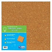 Flipside Cork Tiles, 12" x 12", 4/Pk (FLP10058)