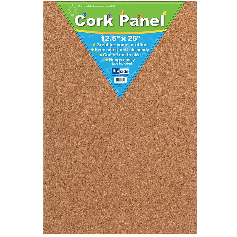 Flipside 12 1/2" x 26" Cork Panel, 2/Bundle (FLP37012) image 1