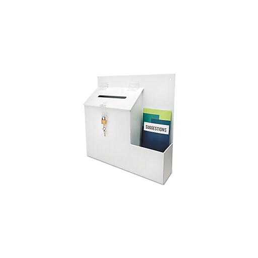 deflecto® Suggestion Box Literature Holder with Locking Top (DEF79803) Staples