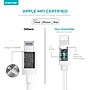 Overtime Lightning to USB-A Charging Cable, 10 ft., White (MFIWHITE10FT)~#|#~m007255681_sc7