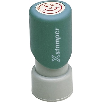 Xstamper® Pre-inked Stamps, Red Ink "Happy Face" (036000)