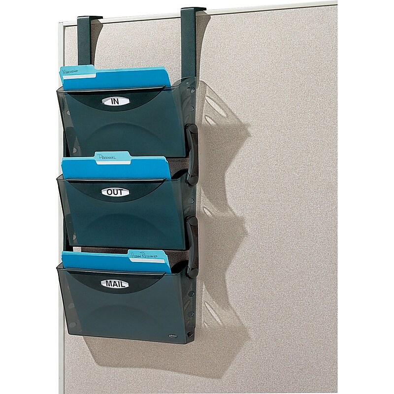 Rubbermaid Ultra Hot File Hanger System, 3 Pockets, Legal, Graphite Smoke, 36 1/2"H x 16"W x 3 7/8"D image 1