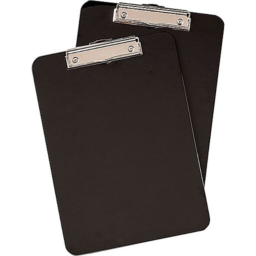 Staples® Clipboards, Black, 2/Pack, 9" x 12" Staples
