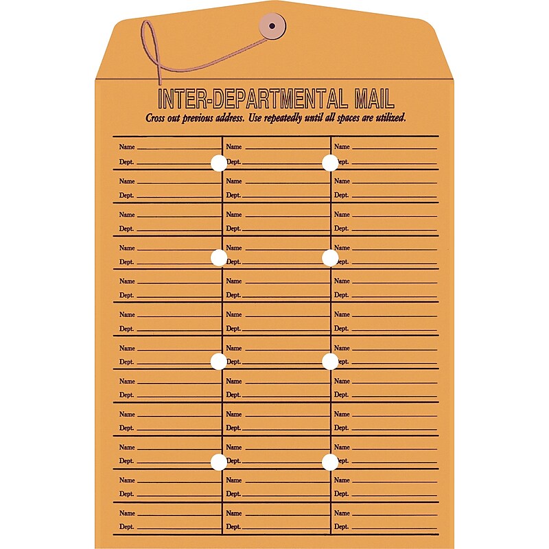 Button & String #13 Kraft Catalog Envelope, 10" x 13", Brown, 500/Carton (50163/472993) image 1