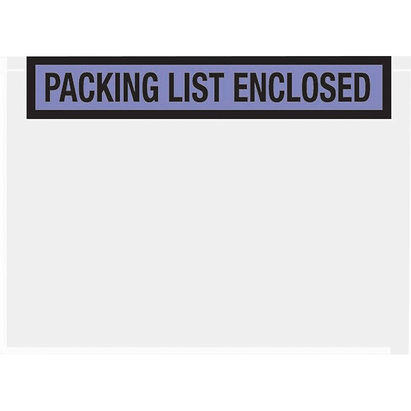 SI Products Packing List Envelopes, 7" x 5.5", Blue Panel Face, "Packing List Enclosed", 1000/Case (PL458) image 1
