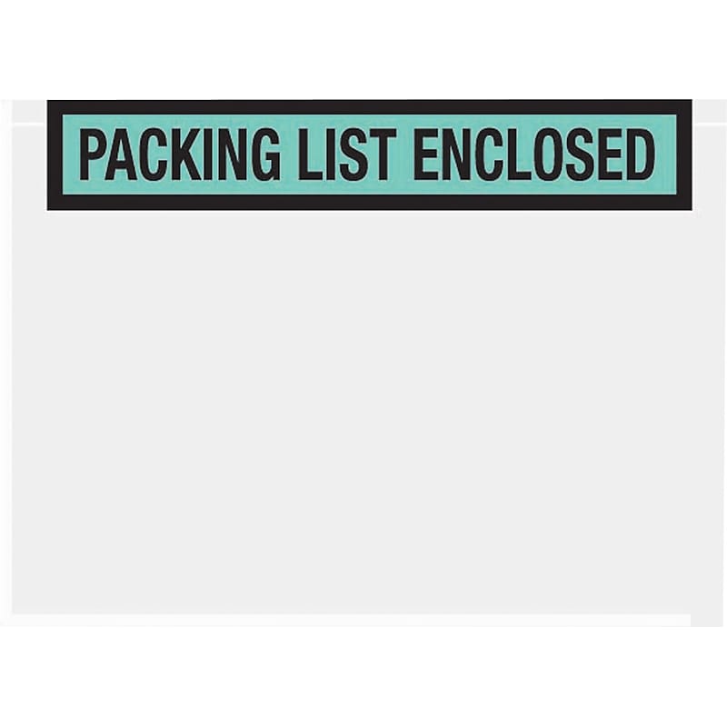 SI Products Packing List Envelopes, 7" x 5.5", Green Panel Face, "Packing List Enclosed", 1000/Case (PL459) image 1