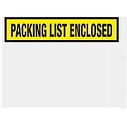 SI Products Packing List Envelopes, 4.5" x 5.5", Yellow Panel Face, "Packing List Enclosed", 1000/Case (PL452)