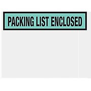 Packing List Envelopes, 4-1/2" x 5-1/2", Green Panel Face "Packing List Enclosed", 1000/Case