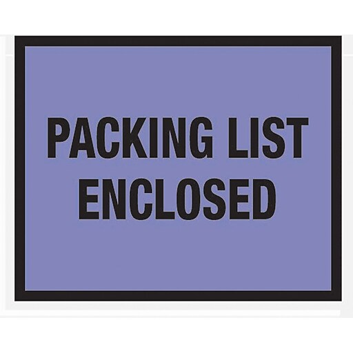 Packing List Envelopes 7" x 51/2", Blue Full Face "Packing List