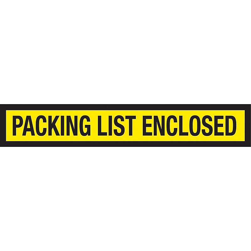 Packing List Envelopes 6-3/4" x 5", Yellow Panel Face "Packing List Enclosed", 1000/Case image 1