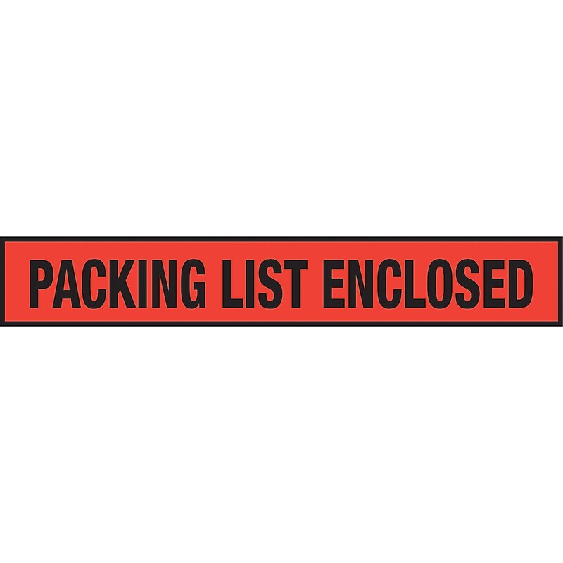 Packing List Envelopes, 4-1/2" x 7-1/2", Red Panel Face "Packing List Enclosed", 1000/Case image 1