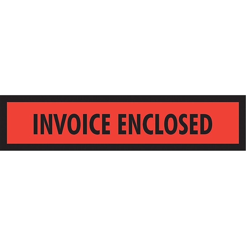 Packing List Envelopes, 4-1/2" x 6", Red Panel Face "Invoice Enclosed", 1000/Case image 1