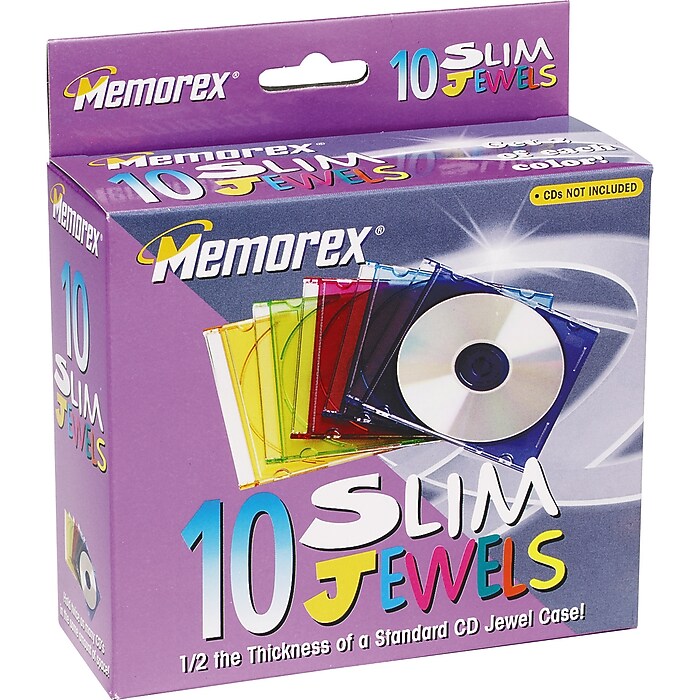 Memorex Slim Jewell Case 10 Pack | Staples
