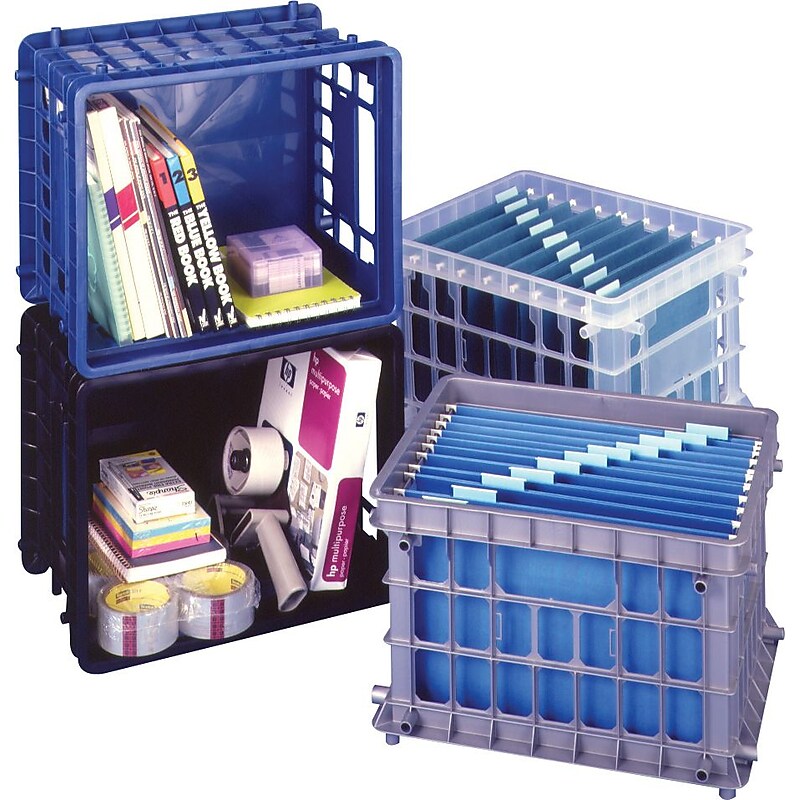 Staples® File Storage Crates, Hunter Green image 1