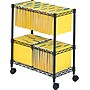 Safco 2-Shelf Metal Mobile File Cart with Swivel Wheels, Black (5278BL)~#|#~s0051630_sc7