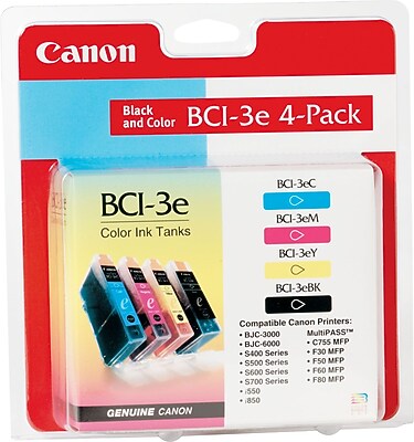 Canon 3e Black/Cyan/Magenta/Yellow Standard Yield Ink Cartridge, 4/Pack (4479A230) Sansujyuku sansujyuku.com