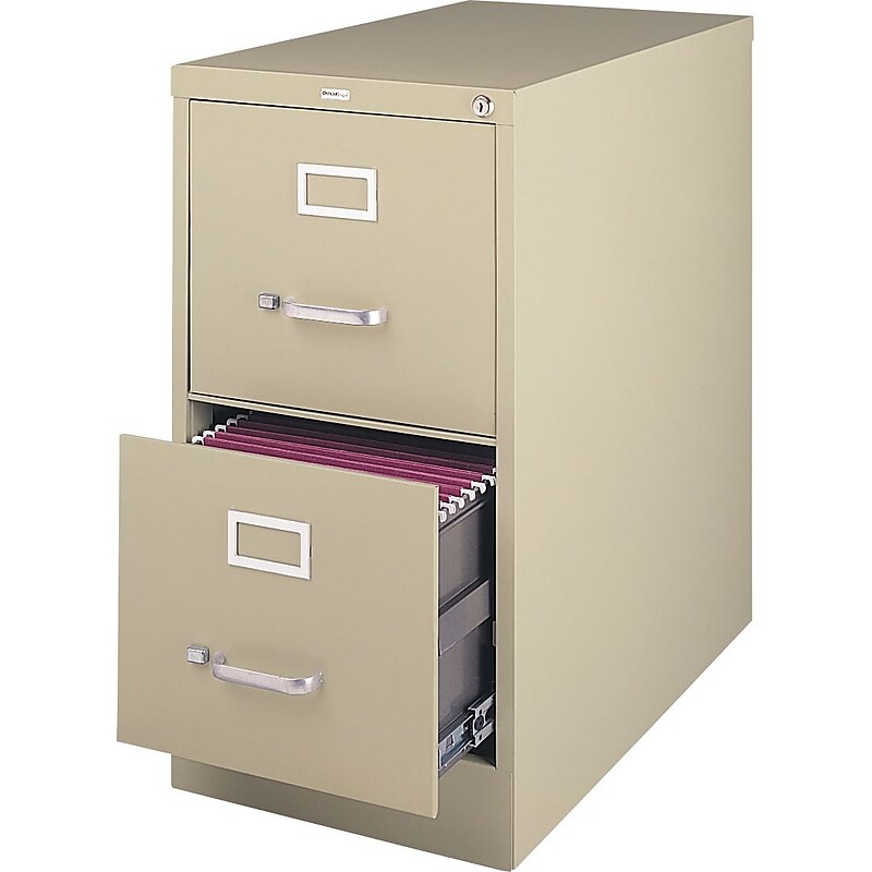 25" Deep Vertical File Cabinet, Letter, 2-Drawer, Putty image 1