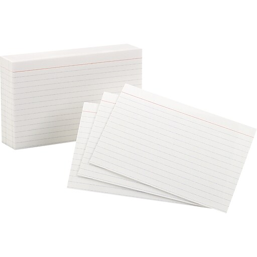 Oxford® 5" x 8" Ruled White Index Cards, 100/Pack Staples