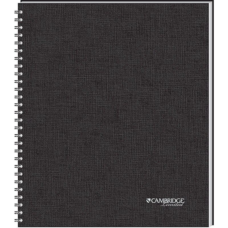 Cambridge 2-Subject Notebooks, 8.5" x 11", Law, 96 Sheets, Black (06070) image 1