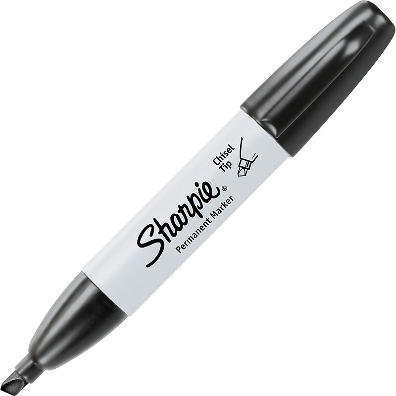 Sharpie Permanent Marker, Chisel Tip, Black (38201) image 1