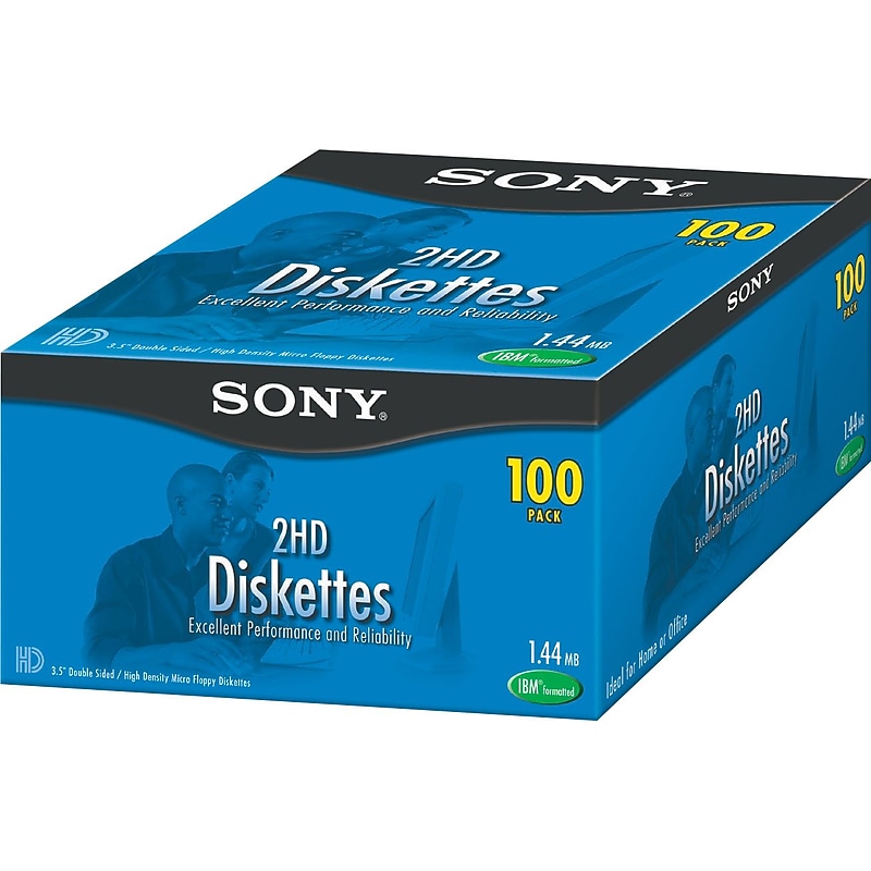 Sony 100/Pack 1.44MB Floppy Diskettes, PC Formatted image 1
