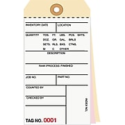 Inventory Tags, 3 Part Carbonless # 8, (1500-1999), 6 1/4" x 3 1/8", White/Manila, 500/Case (G16041)